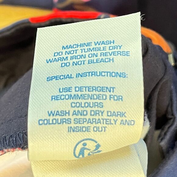 Boden Richmond Navy Blue Floral Trouser Pants Slim Fit Size 2P Big Print - Picture 4 of 6